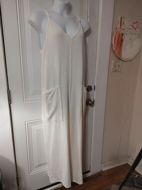 Simply Southern Cream Waffle Knit Maxi Slip Dress